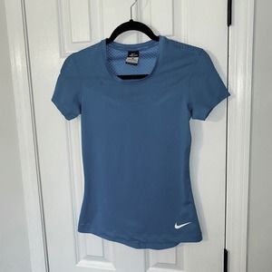 Nike Pro Dri-Fit Mesh Shirt Womens Sz Small Blue